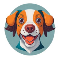 Whimsical dog's head, with an endearing, animated expression. png