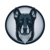 AI Generative Vigilant dog's head with attentive eyes, signifying loyalty and protection. png