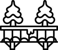 Snow-covered bridge Vector Icon Design