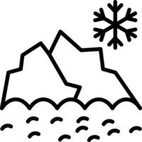 Snowy mountain peak Vector Icon Design