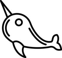 Narwhal Vector Icon Design