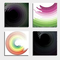 Set of four beautiful abstract backgrounds. Abstract flash light circles. Vector illustration.