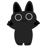 zwart kat halloween monster schattig tekenfilm png