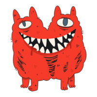 unny and horror red colourful spooky wolf monster for halloween png