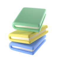 3D Stack of Closed Book falling down in air Icon. isolated transparent png. Render Educational Literature. Reading Education back to school concept png