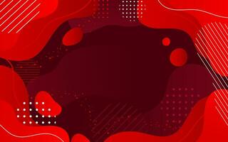 Red abstract modern background with gradient wavy shapes vector