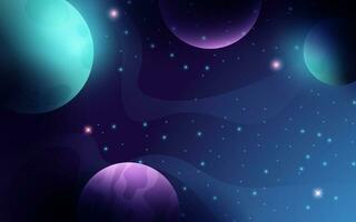 Realistic galaxy background with colorful planets vector