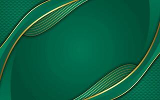 Realistic Luxury  Abstract Green Golden Background vector