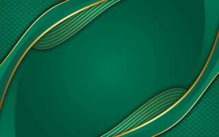 Realistic Luxury  Abstract Green Golden Background vector