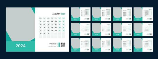 Vector desk calendar template 2024