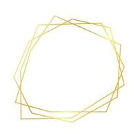 marco poligonal geométrico dorado vector