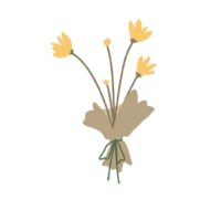Hand gezeichnet Strauß Blume Blumen- minimal Pastell- Farbe png