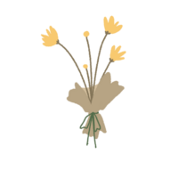 hand- getrokken boeket bloem bloemen minimaal pastel kleur png