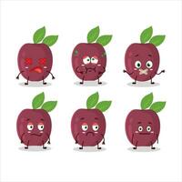 Passion fruit cartoon character with nope expression vector