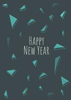 Futuristic new year card vector