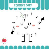 Connect dots game. Color apple vector