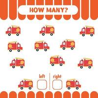 How many fire engines go to the right and left vector