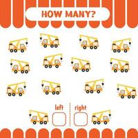 Counting game left and right cranes vector