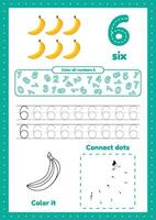 Learning numbers exercises for kids vector