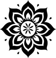 mandala - negro y blanco aislado icono - vector ilustración