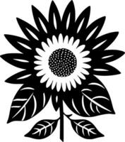 Flower, Black and White Vector illustration