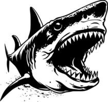 Shark - Black and White Isolated Icon - Vector illustration