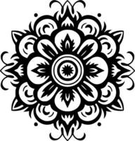 Mandala, Black and White Vector illustration