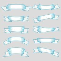 Set of ten ribbons and banners for web design. Great design element isolated on white background. Vector illustration.