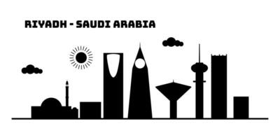 riyadh saudi arabia paisaje urbano horizonte bosquejo ilustración vector. vector