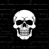 Skull - Black and White Isolated Icon - Vector illustration