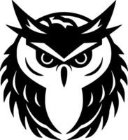 Owl - Black and White Isolated Icon - Vector illustration