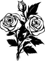 Roses, Black and White Vector illustration