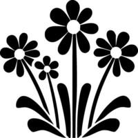 Flowers, Minimalist and Simple Silhouette - Vector illustration