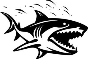 Shark, Black and White Vector illustration