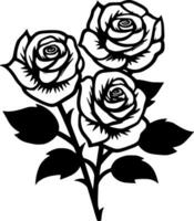 Roses, Minimalist and Simple Silhouette - Vector illustration