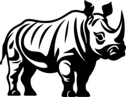 Rhinoceros, Black and White Vector illustration