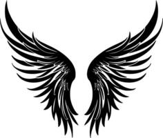 Angel Wings - Black and White Isolated Icon - Vector illustration