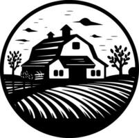 granja - negro y blanco aislado icono - vector ilustración