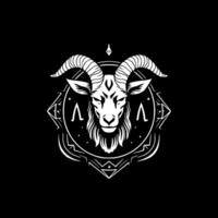 Goat, Black and White Vector illustration