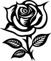 Rose - Black and White Isolated Icon - Vector illustration