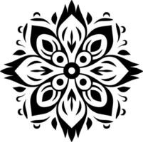 Mandala - Black and White Isolated Icon - Vector illustration