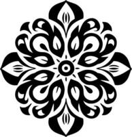 Mandala, Black and White Vector illustration