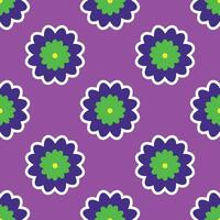 Y2K floral pattern. Funny funky retro flowers background vector