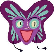 funny strange character with wings and hands. Halloween character. Cartoon illustration vector