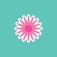 funny groovy playful flower in Y2K style. Hippie trendy flower card vector