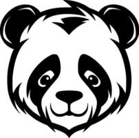 panda - negro y blanco aislado icono - vector ilustración