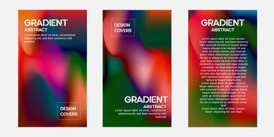 Colorful gradient background template copy space set. gradation backdrop for poster, banner, flyer, brochure, leaflet, pamphlet, or cover. vector