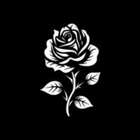 Rose, Black and White Vector illustration