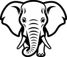 elefante - negro y blanco aislado icono - vector ilustración