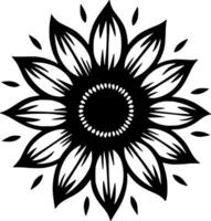 Flower, Black and White Vector illustration